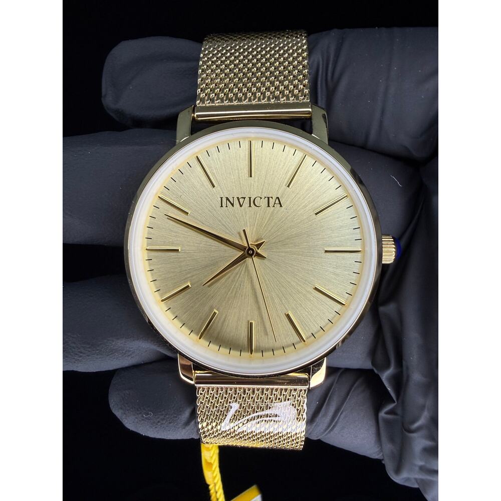 Invicta Women's 31071 Angel Quartz 3 Hand Gold Dial Stainless Steel Watch
